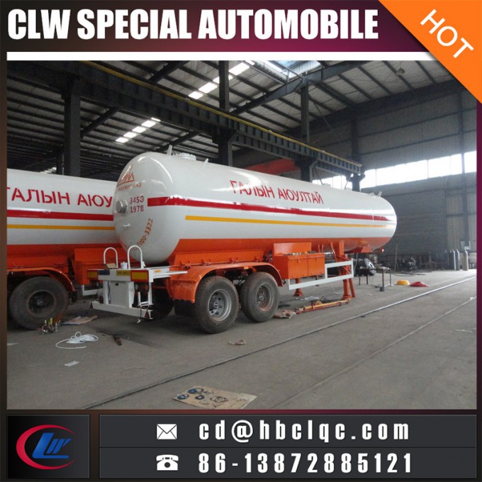 China 2axles 40500L Liquid Gas Semitrailer LPG Tanker Trailer 