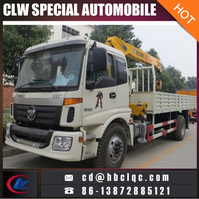 China New Auman 8ton Boom Crane Truck with Telescopic Crane 