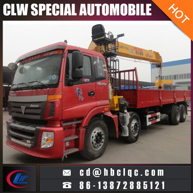 China Manufacture Foton Auman 8X4 12ton Truck Lorry Crane Images 1