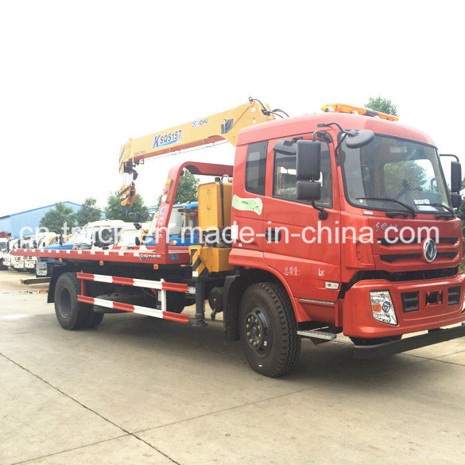 Good Quality 190HP 4X2 10mt Road Flatbed Wrecker for Sales 