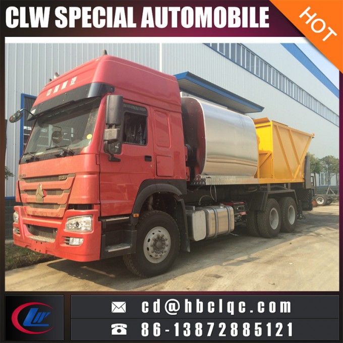 HOWO 6X4 Asphalt Gravel Synchronous Chip Sealer Truck 