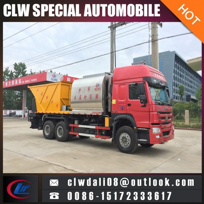 8cbm Asphalt Gravel Synchronous Sealing Truck for Sale, Asphalt Distributor Truck for Road Maintenan 