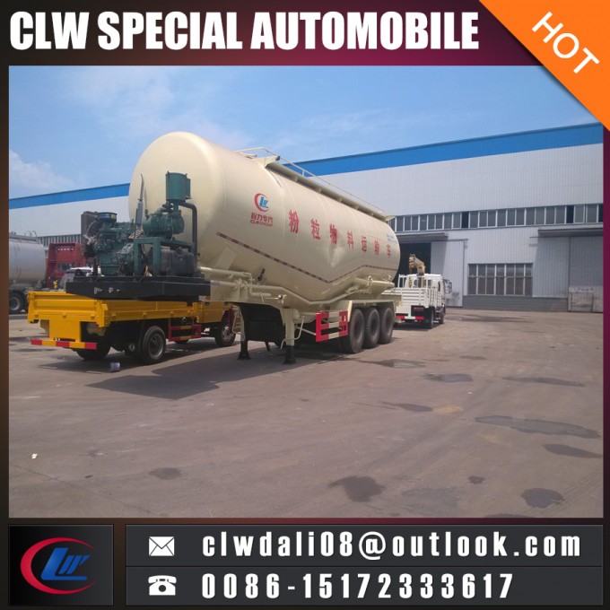 45cbm Powder Semi Trailer, Powder Tank Semi Trailer Truck, Powder Material Transport Trailer for Sal 