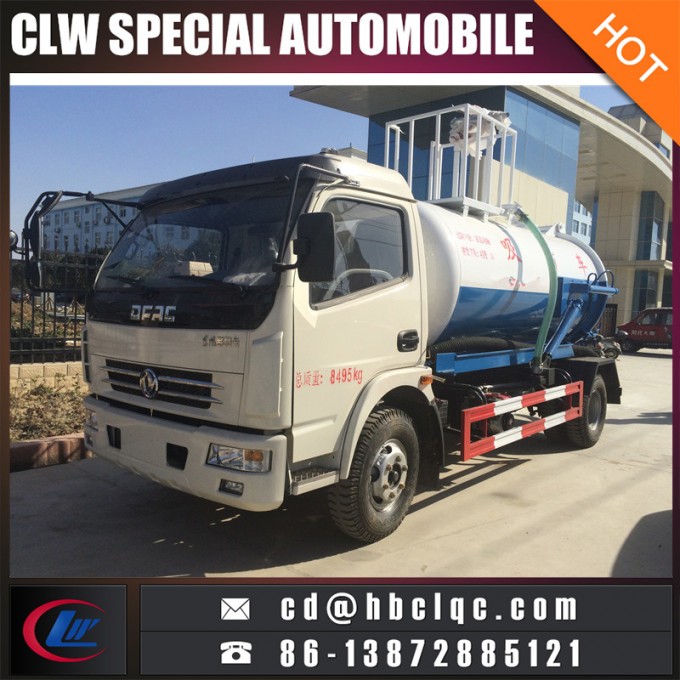 Dongfeng 5000L Water Sprinkle Vacumble Septic Pump Truck Sewer Suction Vehicle 