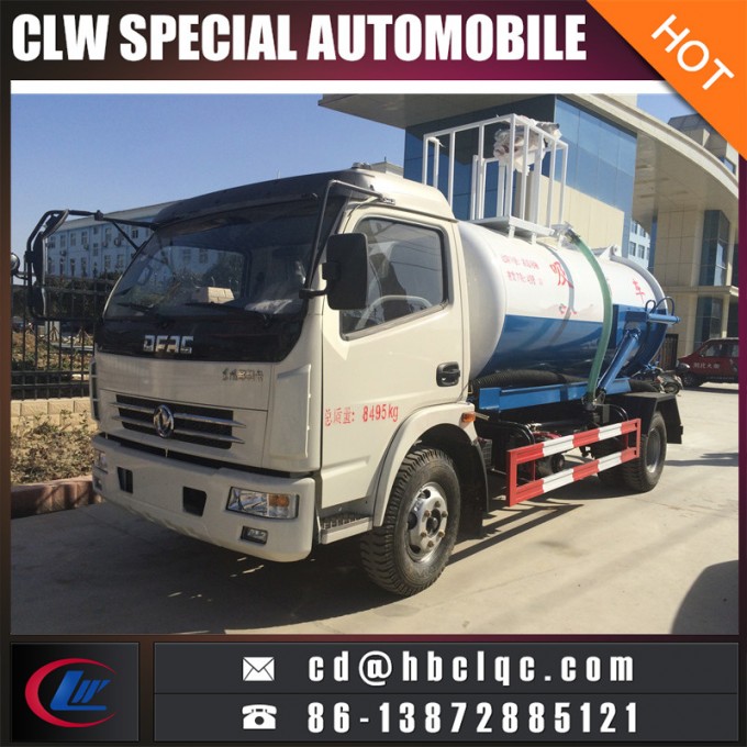 Dongfeng 5000L Water Sprinkle Vacumble Septic Pump Truck Sewer Suction Vehicle Images 1