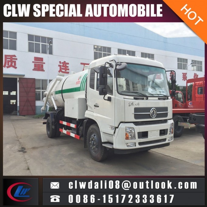 Dongfeng 4*2 9000L Cleaning Sewage and Fecal Suction Truck for Sale Images 1