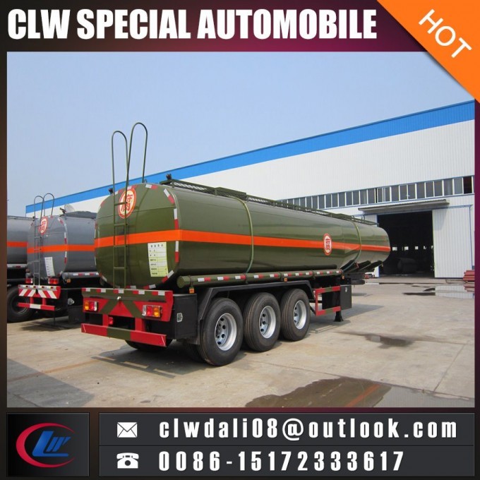 3 Axle Semi Trailer for Corrosive Liquid Delivery, 30cbm Tank Semi Trailer for Hot Sale 