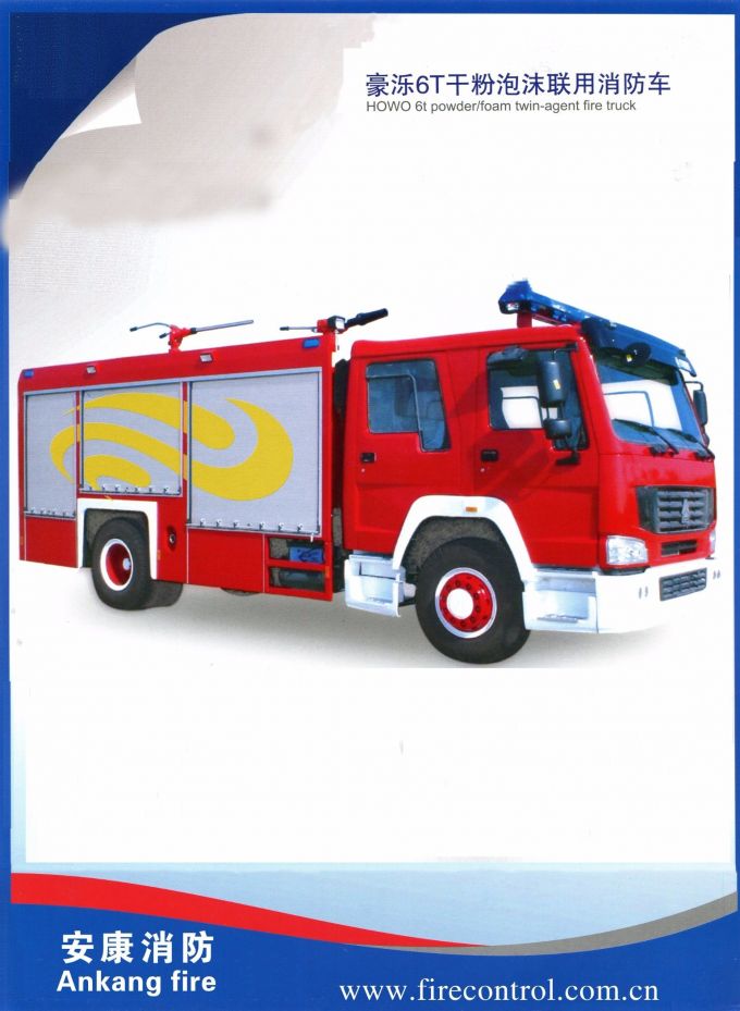 HOWO 6t Powder/Foam Twin-Agent Fire Truck 