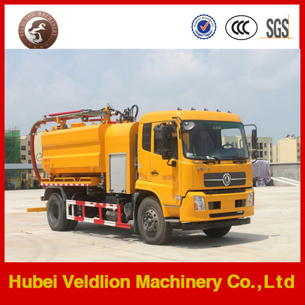 Dongfeng 6X4 Sewage Vacuum Suction & High Pressure Jetting Truck, 10, 000 Liter Sewage Suction T Images 1