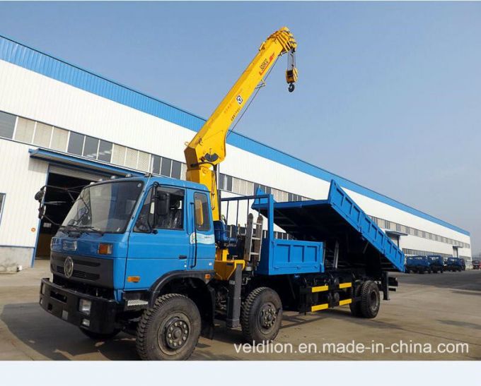 Dongfeng 4X2 Truck Mounted Crane with Self Tipping Box 