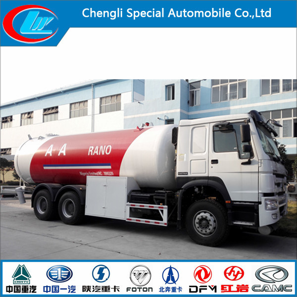 10~12ton LPG Bobtail Truck 6*4 HOWO 24, 000liters LPG Gas Bobtail 