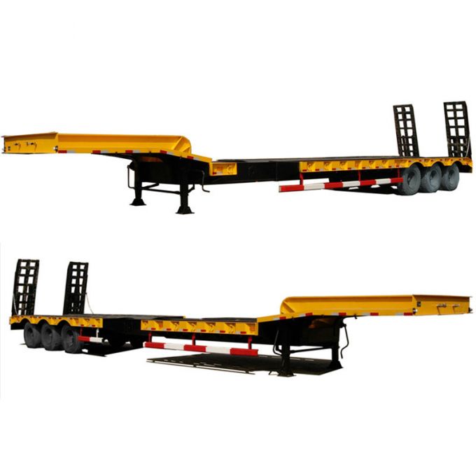 50ton Loading Capacity 3 Axles Low Bed Semi Trailer for Sale 