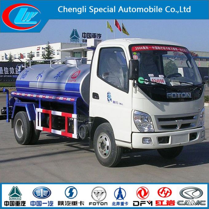 Foton 120HP 5000liter Mini Water Bowser Truck 