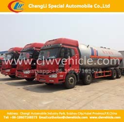 Heavy Duty 8*4 FAW 35500liters LPG Transport Tanker Truck 