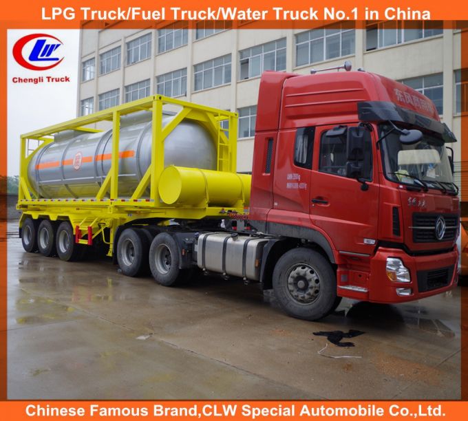 3 Axle 40ft 20ft ISO Chemical/ Fuel Tank Container Trailer Images 1