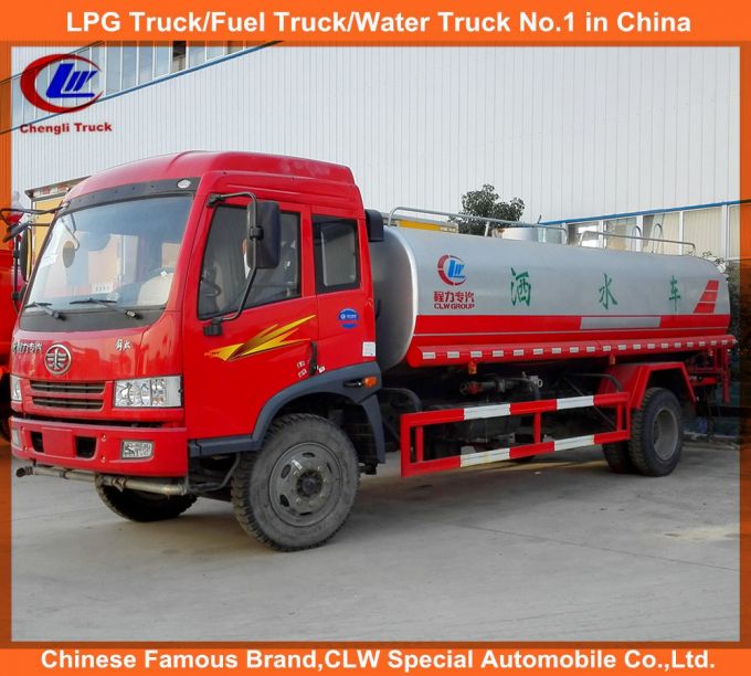 FAW 4X2 Small Water Cart 10000L Water Tank Truck for Road Washing Images 1