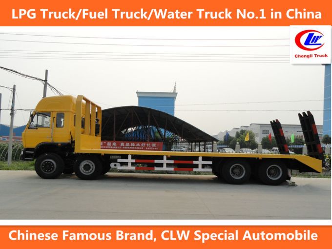 Cargo Transport 40ft Dongfeng 8*4 Flatbed Transport Trucks Images 1