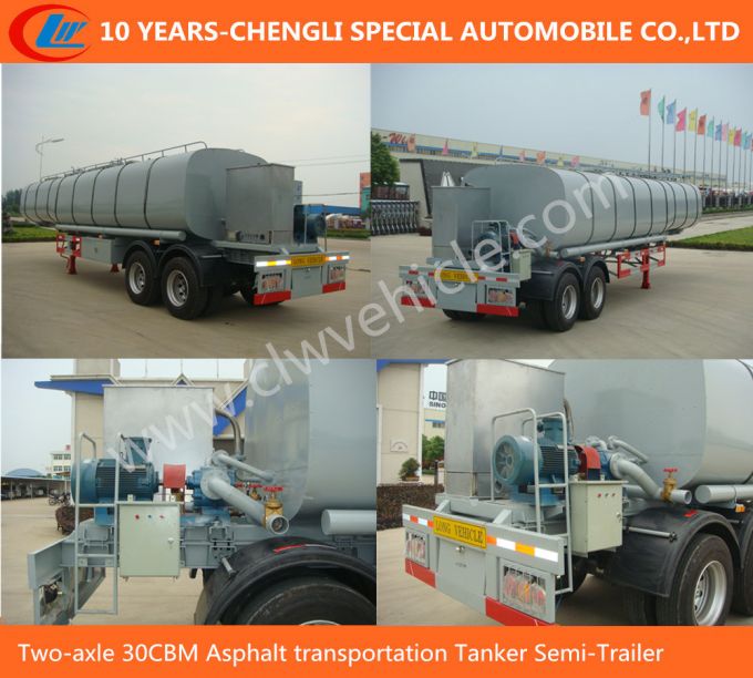 Two-Axles 30cbm Asphalt Transportation Tanker Semi-Trailer Images 1