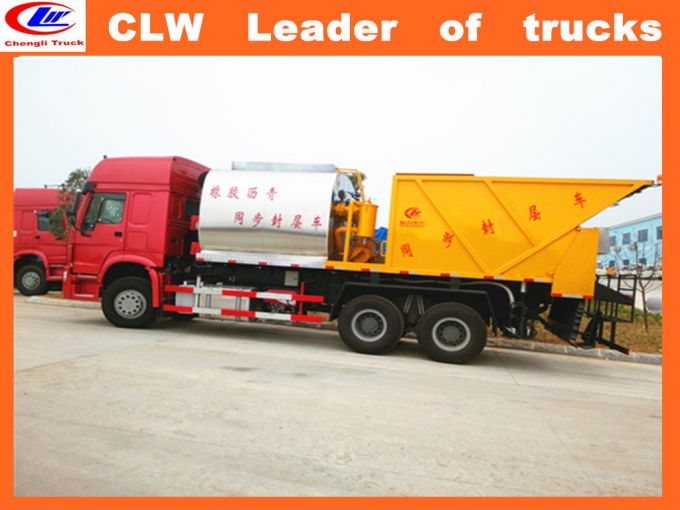 Asphalt Layer Truck 6*4 Asphalt Synchronous Chip Sealer Images 1