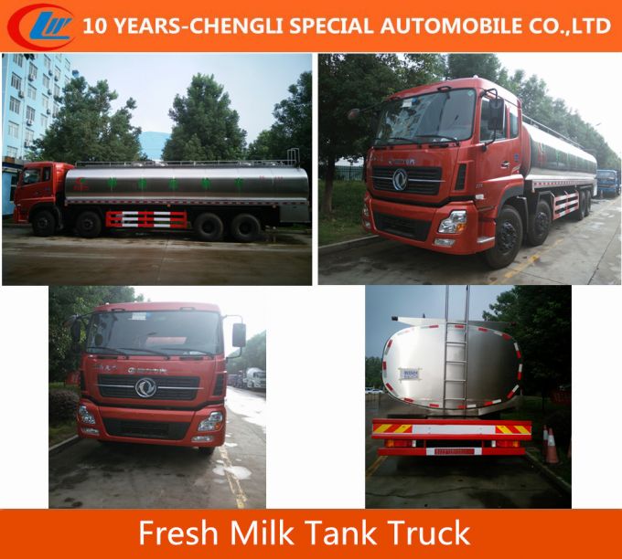 Dongfeng 8X4 30cbm Fresh Milk Tank Truck Images 1