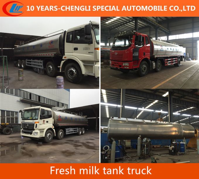 30m3; Fresh Milk Tank Truck 8X4 Milk Tanker Truck for Sale Images 1