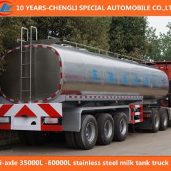 Tri-Axle 30000L Stainless Steel Milk Tank Truck, Milk Storage Tanks