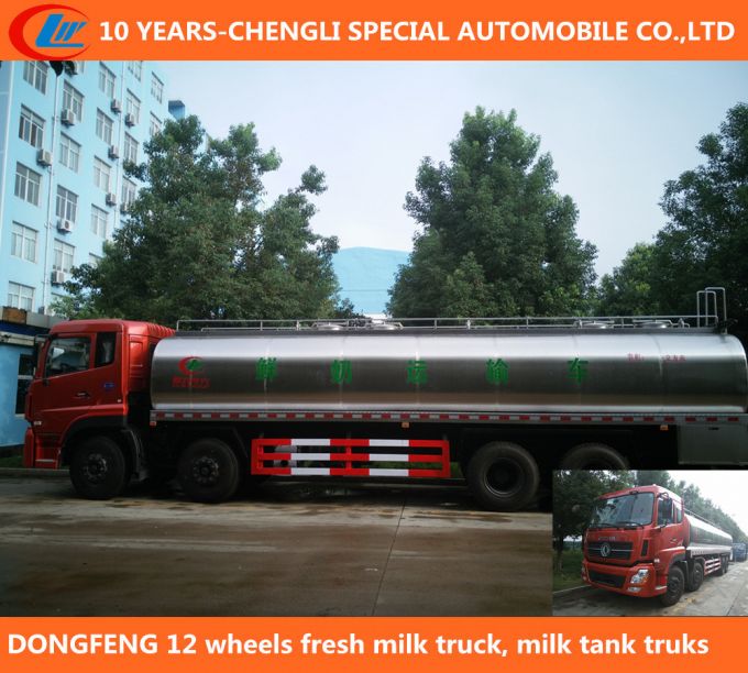 Dongfeng 12 Wheels Fresh Milk Truck, Milk Tank Truks 