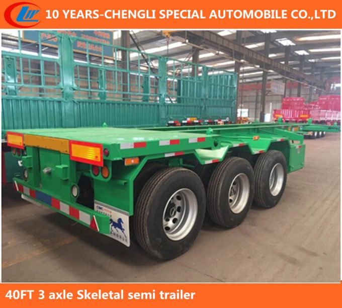 3 Axle Low Bed Flat Semi Trailer 