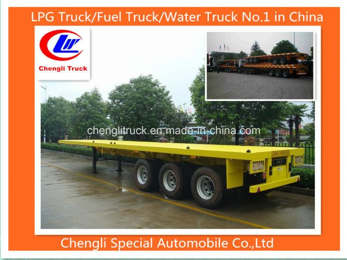 Adr 3 Axle 40feet Container Flatbed Semi-Trailer Flatbed Trailer 40feet Flat Top Trailer Flat Deck Images 1