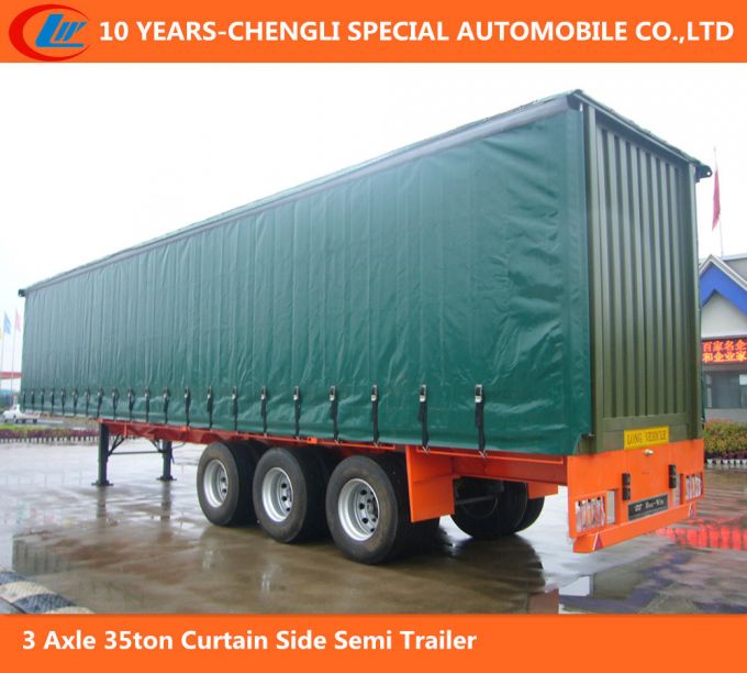 3 Axle 35ton Curtain Side Semi Trailer 