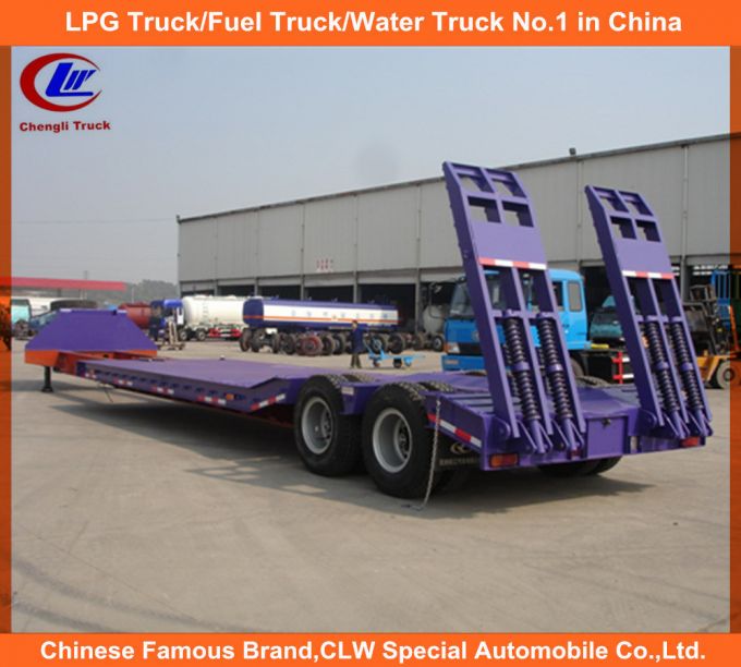 Low Bed Semi-Trailer for 40ton Machinery Lowboy Trailer Images 1