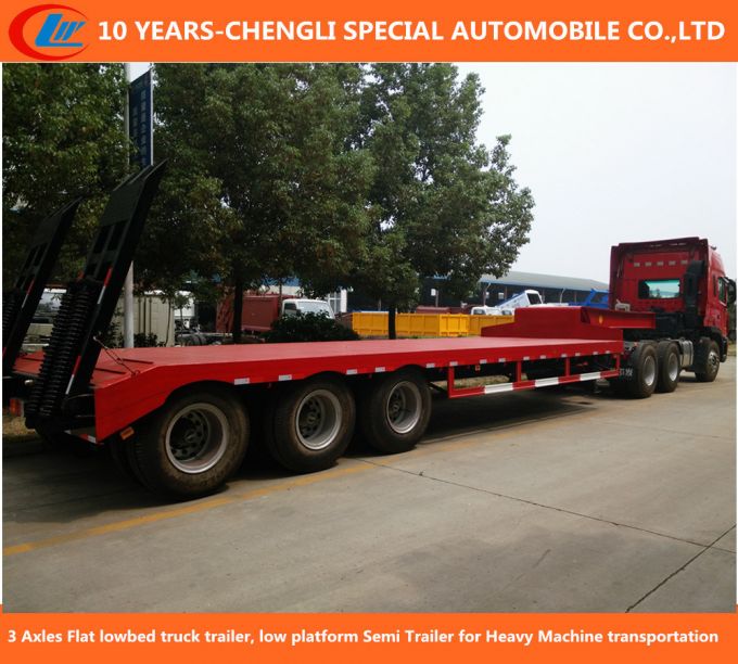 3 Axle Flat Low Bed Truck Trailer Images 1