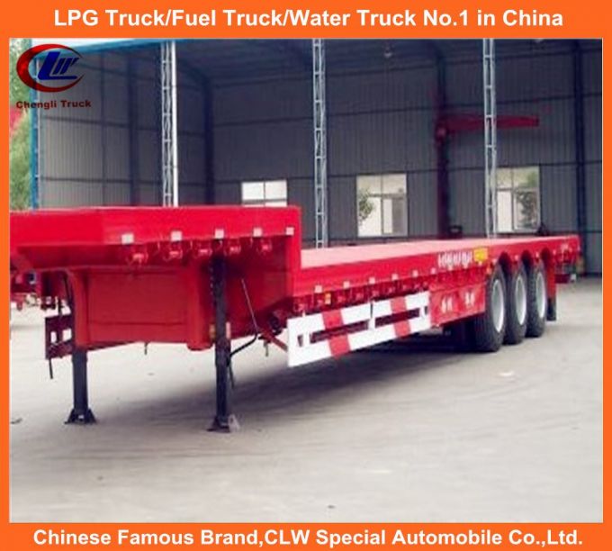 3 Axles Low Bed Semi Trailer Lpw Bed Flat Trailer Images 1