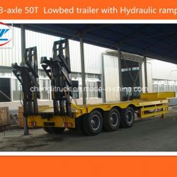 Heavy Duty 3-Axle 50ton-60ton Lowbed Truck Trailer