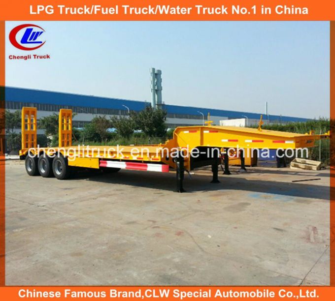 Heavy Duty 45ton 3-Axle Lowbed Semi Trailer with Mechanical Ramps Images 1