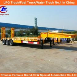 Heavy Duty 45ton 3-Axle Lowbed Semi Trailer with Mechanical Ramps