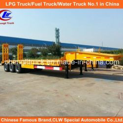 Heavy Duty 45ton 3-Axle Lowbed Semi Trailer with Mechanical Ramps