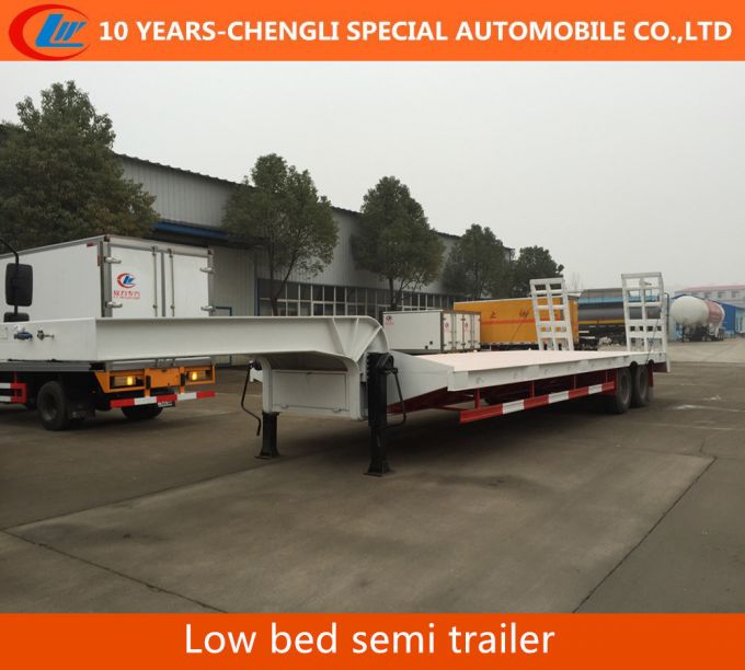2 Axles Low Flatbed Semi Trailer for Sale Images 1