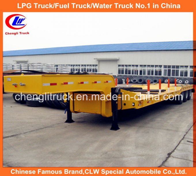 Heavy Duty 50ton Tri-Axle Low Loader Lowbed Semi Trailer Images 1