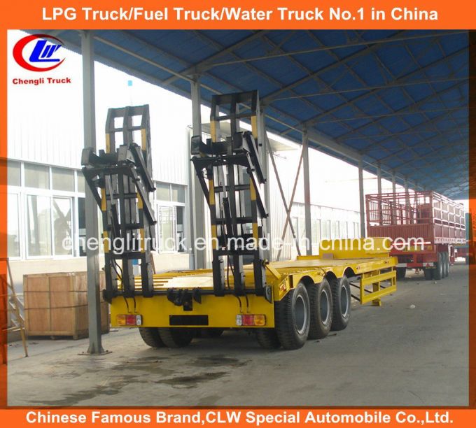 Heavy Duty 3 Axle 50ton Gooseneck Lowbed Semi Trailer with Hydraulic Ramps Images 1