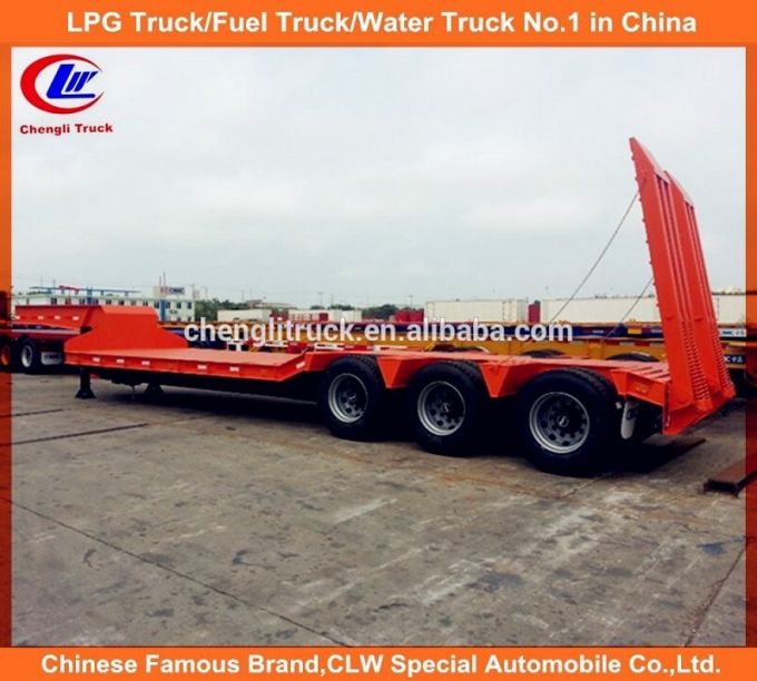 3 Essieu Lowloader Lit Remorque 50 Ton Trailer 