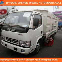 Dongfeng 6wheels 95HP Vacuum Road Sweeping Truck