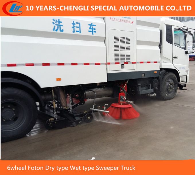 6 Wheel Foton Road Sweeper Truck for Sanitation 