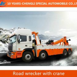 6*4 Flatbed Tow Truck with Crane Road Wrecker with Crane