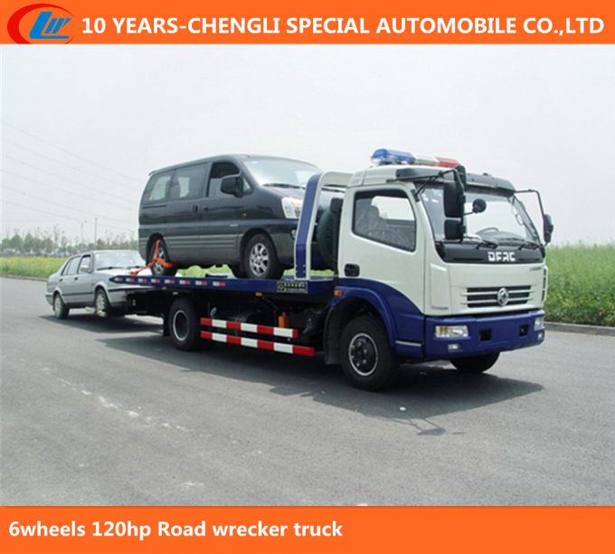 6 Wheels 120HP Platform Tow Truck for Road Recovery Images 1