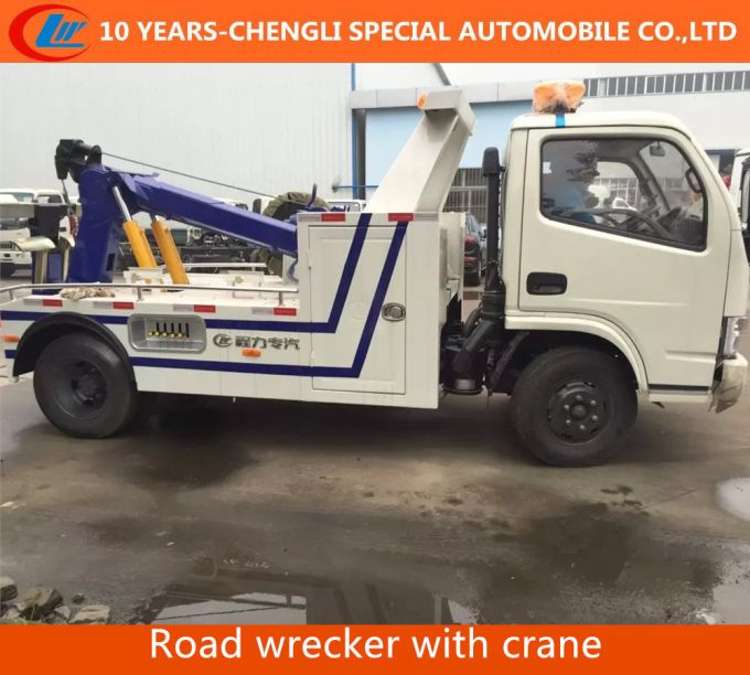 Flatbed Raod Wrecker Truck with Crane Tow Crane 