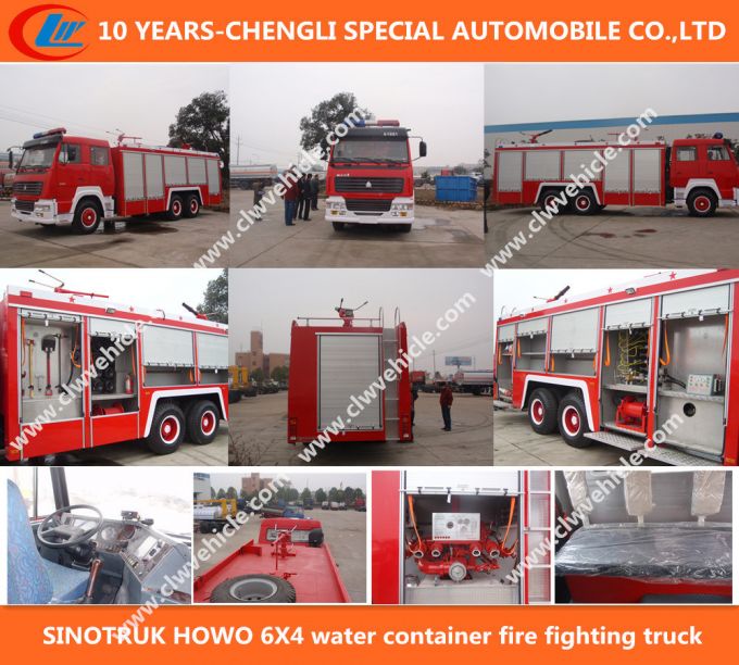 Sinotruk HOWO 6X4 Water Container Fire Fighting Truck Images 1