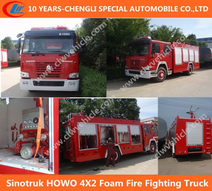 Sinotruk HOWO 4X2 Foam Fire Fighting Truck Images 1