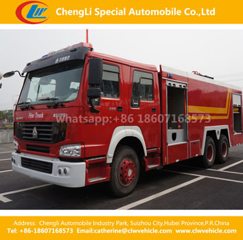 HOWO Water Foam Tank Fire Sprinkler Truck Images 1