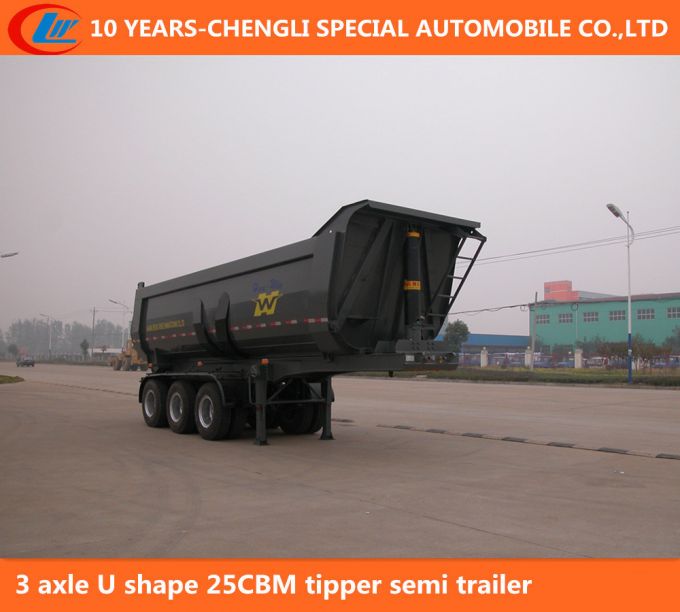 3 Axle U Shape 25cbm Tipper Semi Trailer Images 1